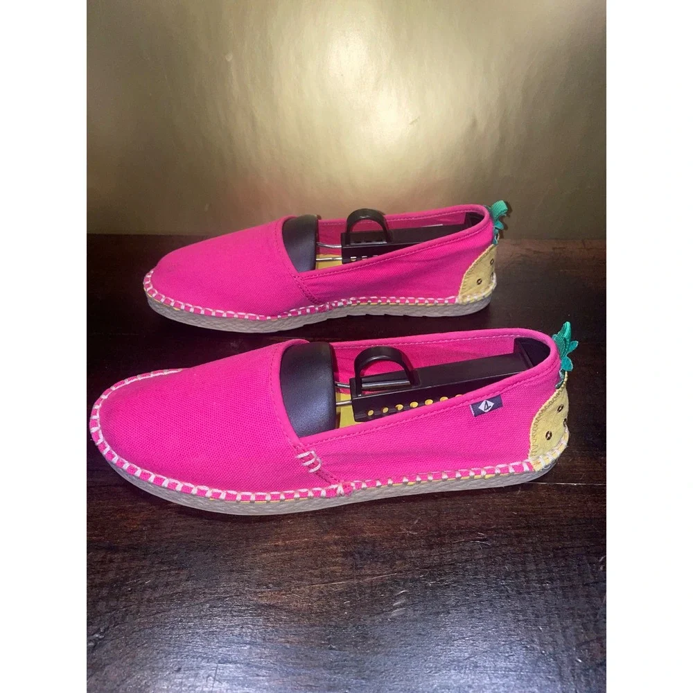 Sperry Top‎ Sider SkySail Espadrille Flats Pink Pineapple Sequins Women US 5M